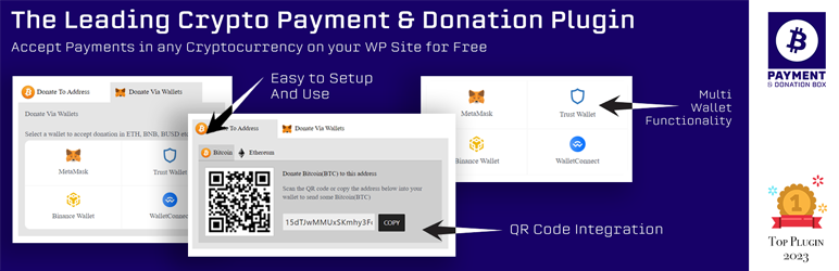 Cryptocurrency Payment & Donation Box – Accept Payments In Any Cryptocurrency On Your WP Site For Free Preview Wordpress Plugin - Rating, Reviews, Demo & Download