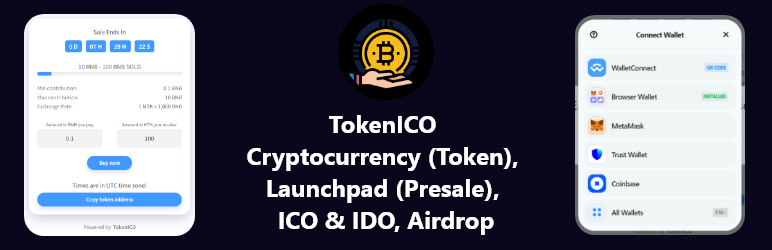 Cryptocurrency (Token), Launchpad (Presale), ICO & IDO, Airdrop Preview Wordpress Plugin - Rating, Reviews, Demo & Download