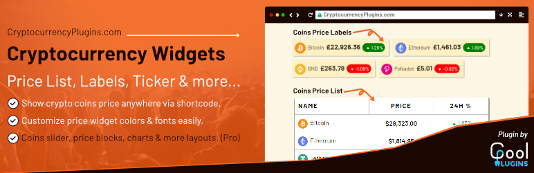Cryptocurrency Widgets – Price Ticker & Coins List Preview Wordpress Plugin - Rating, Reviews, Demo & Download