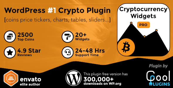 Cryptocurrency Widgets Pro – WordPress Crypto Plugin Preview - Rating, Reviews, Demo & Download