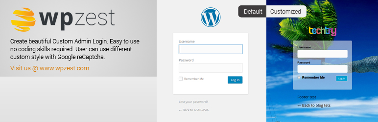 Custom Admin Login Page | WPZest Preview Wordpress Plugin - Rating, Reviews, Demo & Download