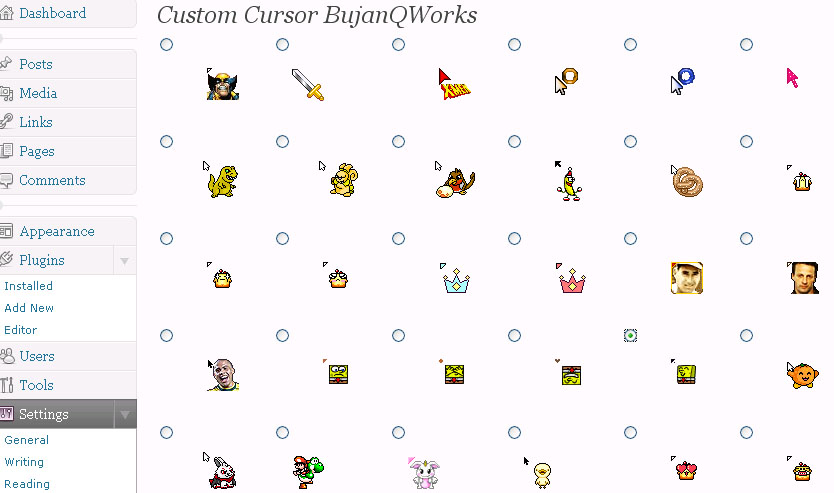 Custom Cursor BujanQWorkS Preview Wordpress Plugin - Rating, Reviews, Demo & Download