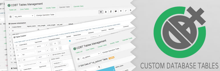 Custom DataBase Tables Preview Wordpress Plugin - Rating, Reviews, Demo & Download
