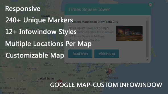 Custom Info Window For Google Map Plugin Preview - Rating, Reviews, Demo & Download