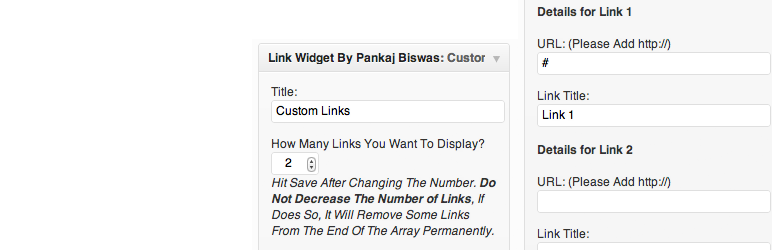 Custom Link Widget Preview Wordpress Plugin - Rating, Reviews, Demo & Download