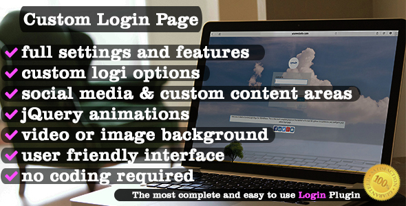 Custom Login Page Plugin for Wordpress Preview - Rating, Reviews, Demo & Download