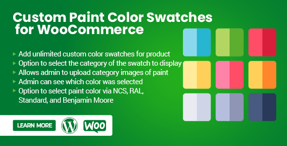 Custom Paint Color Swatches For WooCommerce Preview Wordpress Plugin - Rating, Reviews, Demo & Download