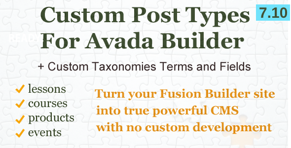 Custom Post Types, Taxonomies And Fields For Avada Builder Preview Wordpress Plugin - Rating, Reviews, Demo & Download