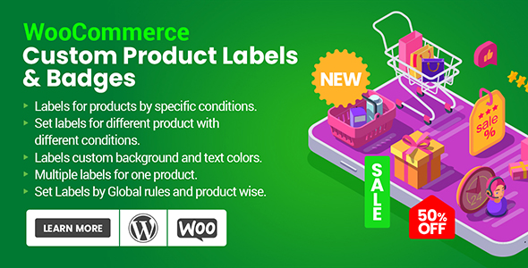 Custom Product Labels & Badges For WooCommerce Preview Wordpress Plugin - Rating, Reviews, Demo & Download