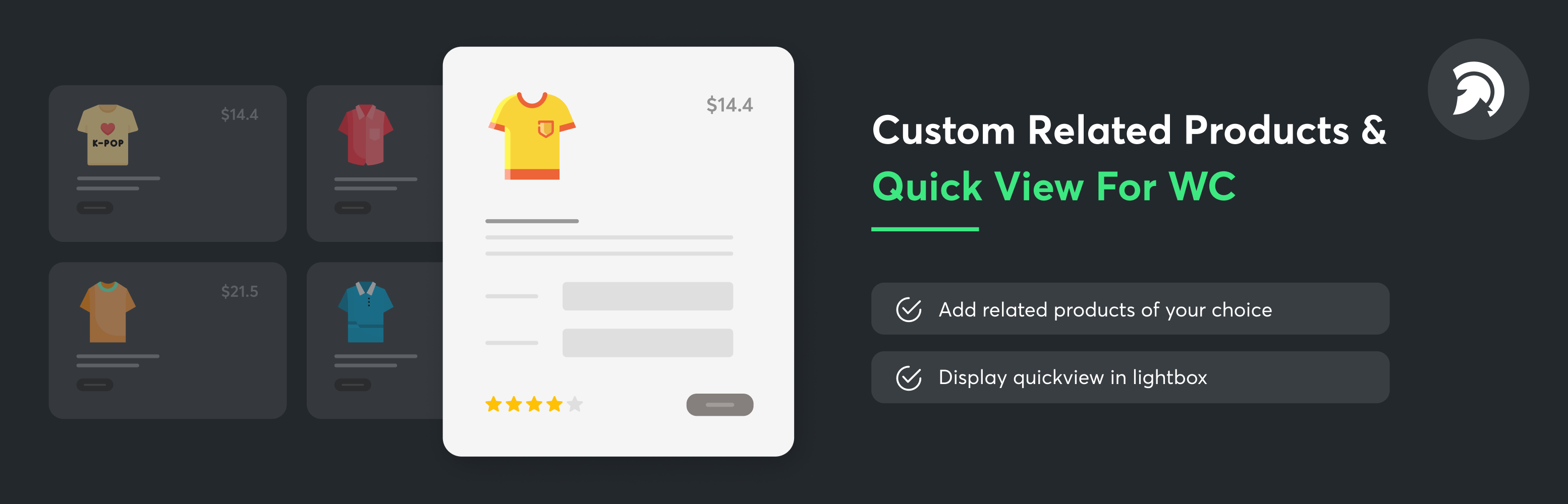 Custom Related Products And Quickview For WC Preview Wordpress Plugin - Rating, Reviews, Demo & Download