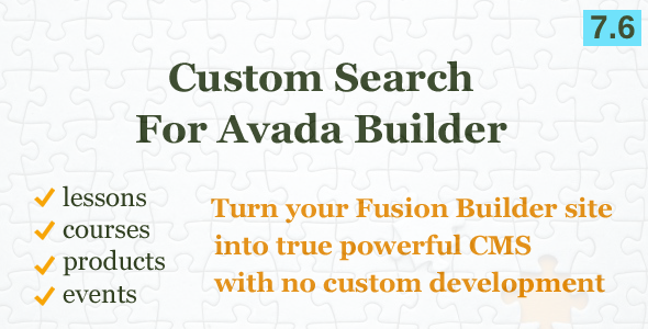 Custom Search Element For Avada Builder Preview Wordpress Plugin - Rating, Reviews, Demo & Download