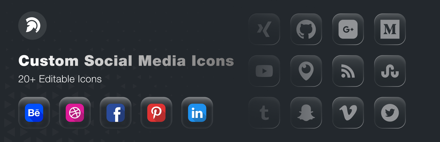 Custom Social Media Icons Preview Wordpress Plugin - Rating, Reviews, Demo & Download