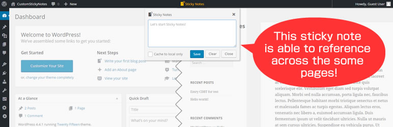 Custom Sticky Notes Preview Wordpress Plugin - Rating, Reviews, Demo & Download
