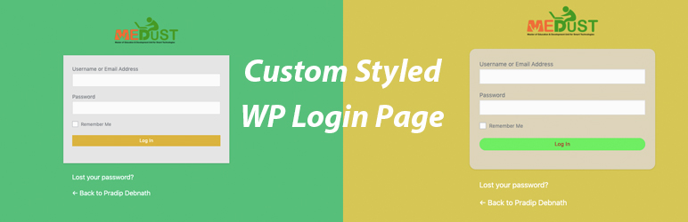 Custom Styled WP Login Page Preview Wordpress Plugin - Rating, Reviews, Demo & Download