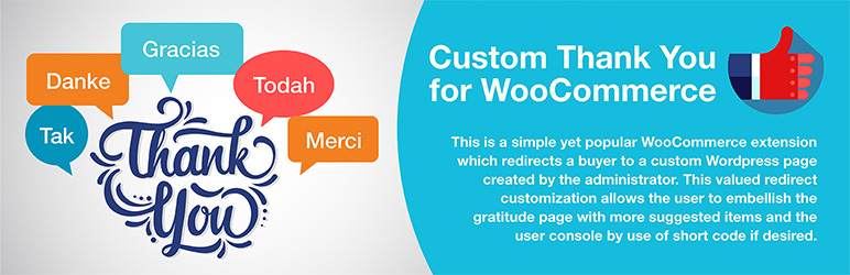 Custom Thank You For WooCommerce Preview Wordpress Plugin - Rating, Reviews, Demo & Download