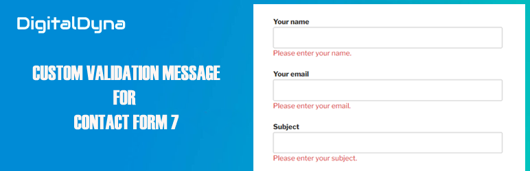 Custom Validation Message For Contact Form 7 Preview Wordpress Plugin - Rating, Reviews, Demo & Download