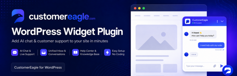 CustomerEagle Chat Widget Preview Wordpress Plugin - Rating, Reviews, Demo & Download