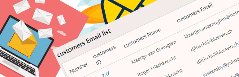 Customers Mail List Preview Wordpress Plugin - Rating, Reviews, Demo & Download