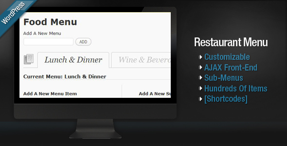 Customizable Wordpress Restaurant Menu Preview - Rating, Reviews, Demo & Download