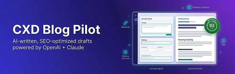 CXD Blog Pilot Preview Wordpress Plugin - Rating, Reviews, Demo & Download