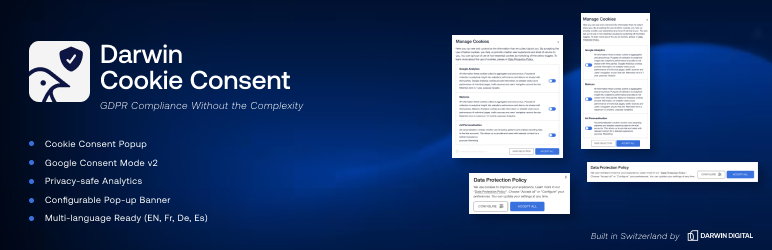 Darwin Cookie Consent Preview Wordpress Plugin - Rating, Reviews, Demo & Download
