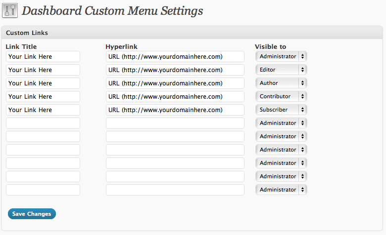Dashboard Custom Menu Preview Wordpress Plugin - Rating, Reviews, Demo & Download