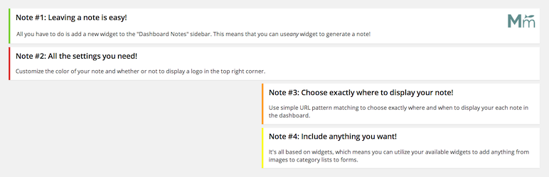 Dashboard Notes Preview Wordpress Plugin - Rating, Reviews, Demo & Download