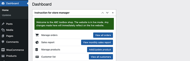 Dashboard Quick Links Widget Preview Wordpress Plugin - Rating, Reviews, Demo & Download