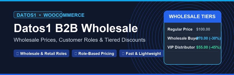 Datos1 B2B Wholesale For WooCommerce Preview Wordpress Plugin - Rating, Reviews, Demo & Download