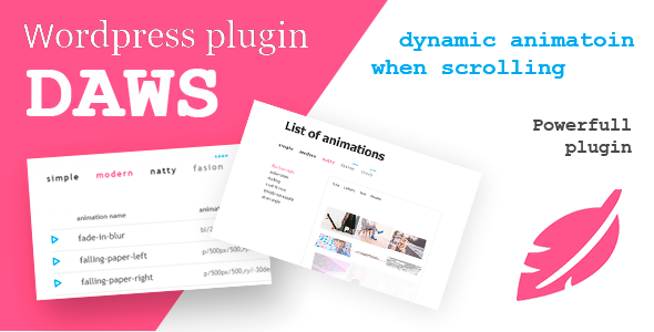 DAWS-WP – Dinamic Animation When Scrolling Wordpress Plugin Preview - Rating, Reviews, Demo & Download