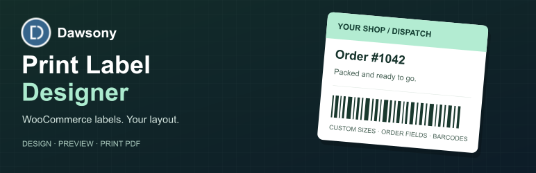 Dawsony Print Label Designer Preview Wordpress Plugin - Rating, Reviews, Demo & Download