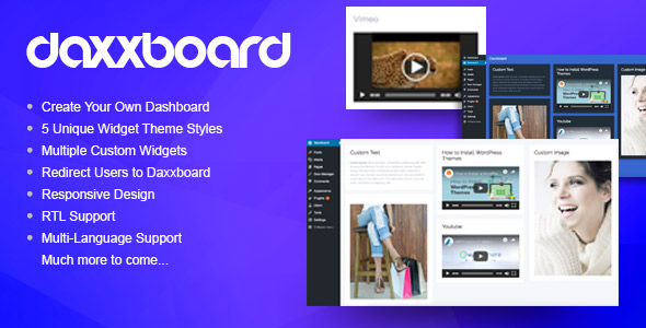 Daxxboard – WordPress Custom Dashboard Creator Preview - Rating, Reviews, Demo & Download