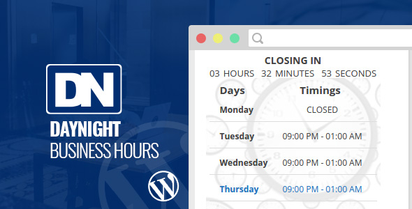Day Night Business Hours WordPress Plugin Preview - Rating, Reviews, Demo & Download