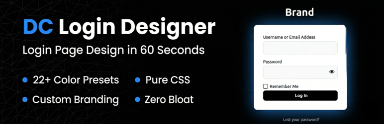 DC Login Designer Preview Wordpress Plugin - Rating, Reviews, Demo & Download