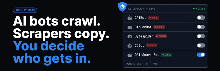 DdosNull AI Crawler & Scraper Blocker Preview Wordpress Plugin - Rating, Reviews, Demo & Download