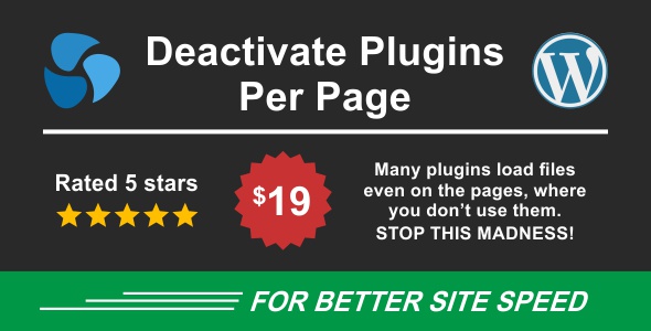 Deactivate Plugins Per Page – Improve WordPress Performance Preview - Rating, Reviews, Demo & Download
