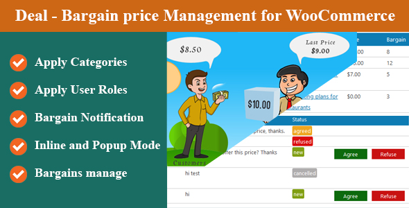 Deal – Bargain Price Management For WooCommerce Preview Wordpress Plugin - Rating, Reviews, Demo & Download