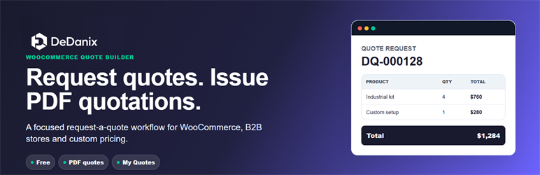 DeDanix Quote Builder For WooCommerce Preview Wordpress Plugin - Rating, Reviews, Demo & Download