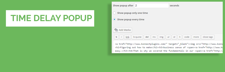 Delay Popup Preview Wordpress Plugin - Rating, Reviews, Demo & Download
