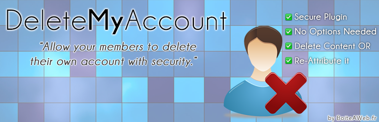 Delete My Account Preview Wordpress Plugin - Rating, Reviews, Demo & Download