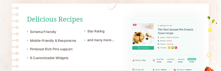 Delicious Recipes – Best WordPress Recipe Plugin Preview - Rating, Reviews, Demo & Download