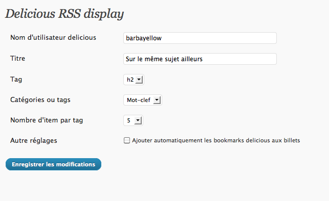 Delicious RSS Display Preview Wordpress Plugin - Rating, Reviews, Demo & Download