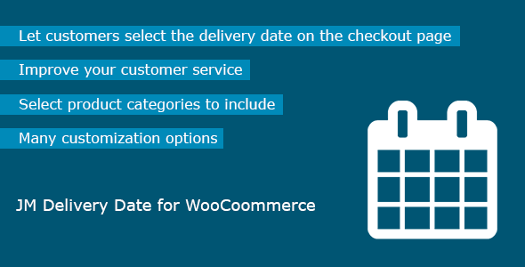 Delivery Date For WooCommerce Preview Wordpress Plugin - Rating, Reviews, Demo & Download