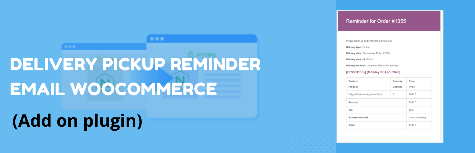 Delivery Pickup Reminder Email Woocommerce Preview Wordpress Plugin - Rating, Reviews, Demo & Download