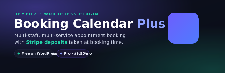 Demfilz Booking Calendar Plus Preview Wordpress Plugin - Rating, Reviews, Demo & Download