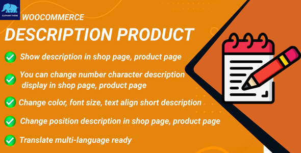 Description Product For WooCommerce Preview Wordpress Plugin - Rating, Reviews, Demo & Download