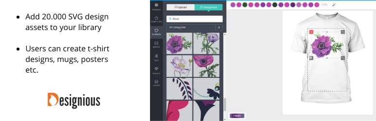 Designious Library Lumise Add-on For WooCommerce Preview Wordpress Plugin - Rating, Reviews, Demo & Download
