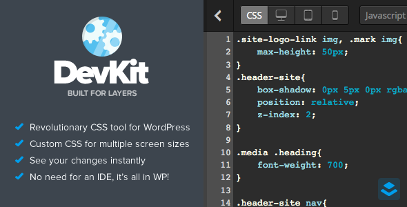 DevKit – Developer Tools For Layers  Preview Wordpress Plugin - Rating, Reviews, Demo & Download