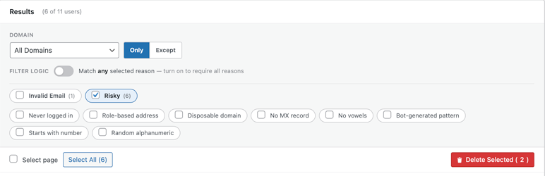 DGN Webs Spam User Cleaner Preview Wordpress Plugin - Rating, Reviews, Demo & Download