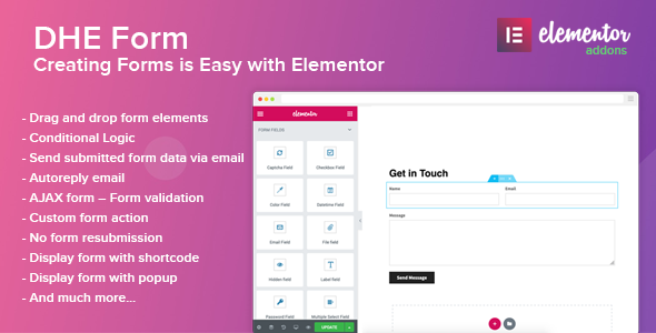 DHE Form – WordPress Form Builder With Elementor Preview - Rating, Reviews, Demo & Download